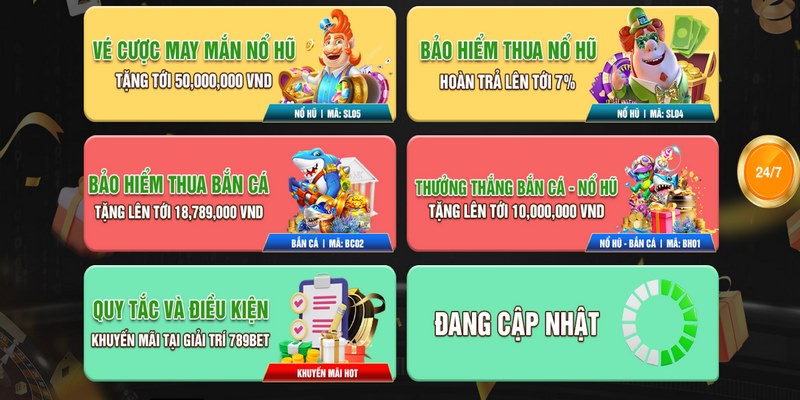 Danh Sách Khuyến Mãi Bắn Cá 789bet Cực Giá Trị Cho Bet Thủ